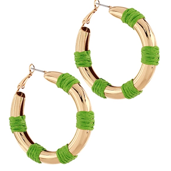 Bold & Wrapped Raffia Station Hoops - Picture 6 of 8